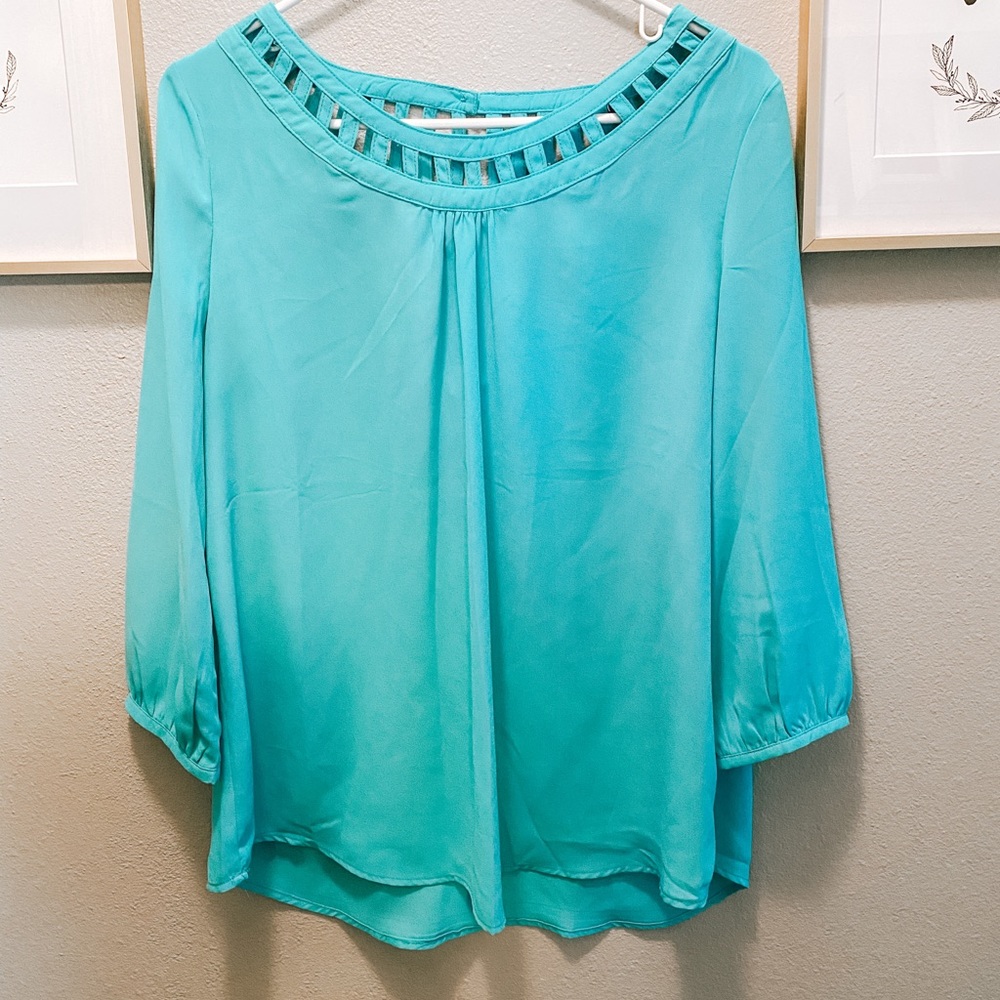 Aqua Blouse Top